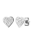 Gerecycled stalen kinderoorbellen hart met wit kristal (1035685)