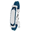 Edelstahl Spritzplatte Armband Leder Jeans blauen Kristall (1036135)