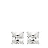 Zilveren oorbellen met witte zirkonia vierkant (1036293)