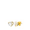 14K geelgouden oorbellen hart met 4 diamanten (1036834)