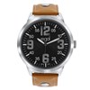 Regal horloge XL met een bruine pu leren band (1043100)