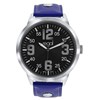 Regal horloge XL met een blauwe pu leren band (1043102)