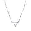 Zilveren ketting & hanger driehoek met zirkonia (1043422)