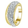 Gerecycled stalen ring goldplated wit kristal (1043914)