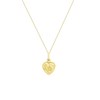 375 Gold Halskette, Herzmedaillon mit Blumen (1047200)