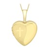 375 Gold Halskette mit Herzmedaillon mit Kreuz (1047222)