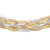 Dreifarbige Halskette aus 375 Gold mit Fischgrät-Gliedern (1047289)