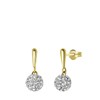 585 Gelbgold-Ohrringe „Kugel“ mit weißem Kristall (1048494)