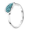 Gerecycled stalen ring half rond turquoise kristal (1049406)
