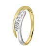 14 Karaat gouden bicolor ring met 5 zirkonia (1051764)