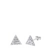 Zilveren oorbellen driehoek kristal (1051913)