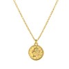 Goldfarbene Byoux-Halskette mit Münze (1054624)