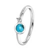 Stalen ring met hanger turquoise (1055063)