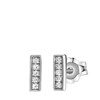Zilveren oorbellen bar met zirkonia (1055500)