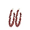 Goudkleurige byoux oorringen met rode stenen (1056191)