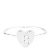 Zilverkleurige bijoux ring met hart initiaal (1056195)