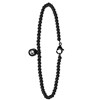 Gerecycled stalen armband black bol/rond wit kristal (1056319)
