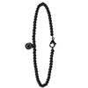 Armband aus Edelstahl, schwarz, Kugelkette /rund, Gagat (1056320)