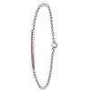 Gerecycled stalen armband bol/bar licht roze kristal (1056340)