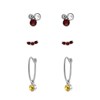 Zilverkleurig bijoux oorbellen met kleur steentjes (1056359)