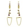 Goudkleurige bijoux oorbellen met kleur steentjes (1056375)