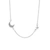 Silberfarbene Byoux Halskette mit Mond und Stern (1056390)