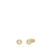 Stalen goldplated oorbellen met zirkonia (1067623)