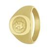 Gerecycled stalen goldplated ring met leeuw (1067704)