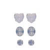 Zilverkleurige bijoux set 3 oorknoppen met steen (1067836)