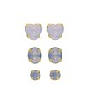 Goudkleurige bijoux set 3 oorknoppen met steen (1067837)