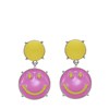 Zilverkleurige bijoux oorbellen met roze smiley (1067848)
