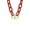 Orangefarbene Halskette mit vergoldetem Edelstahlanhänger (1067573)