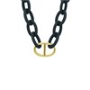 Dunkelgrüne Halskette mit vergoldetem Edelstahlanhänger (1067574)