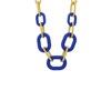 Chunky-Halskette aus vergoldetem Edelstahl mit blauen Gliedern (1067584)