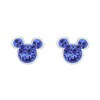 Stalen oorknoppen Mickey Mouse met sapphire kristallen (1068013)