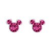 Stalen oorknoppen Mickey Mouse met roze kristal (1068014)