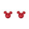 Stalen oorknoppen Micky Mouse met rode kristal (1068015)