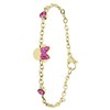 Stalen goldplated armband Minnie Mouse met roze kristal (1068043)