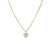 Stalen goldplated ketting Minnie Mouse met wit kristal (1068049)