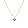 Stalen goldplated ketting Minnie Mouse met roze kristal (1068051)