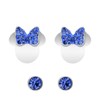 Stalen set oorknoppen 2 paar Disney Minnie Mouse met kristal blauw (1068002)