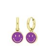 Stalen goldplated oorbellen met smiley violet (1067737)