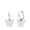 Stalen oorbellen met vlinder wit (1067755)