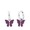 Stalen oorbellen met vlinder paars (1067771)