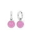Stalen oorbellen met smiley roze (1067731)