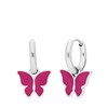 Stalen oorbellen met vlinder fuchsia (1067763)
