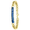 Stalen goldplated armband donkerblauw (1067991)