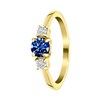 Stalen goldplated vintage ring met blauwe zirkonia (1067948)