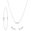 Zilveren set ketting, armband, oorbellen zirkonia (1068209)