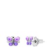 Zilveren kinderoorknoppen vlinder emaille (1068372)